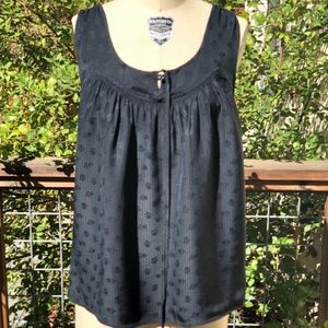 Marc by Marc Black Silk Floral Top